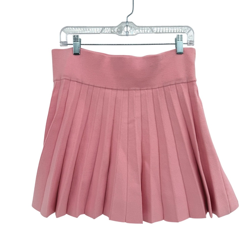 Minnie Rose Viscose Pleated Skort Pink Bellini Lg Structured Golf Tennis NWT